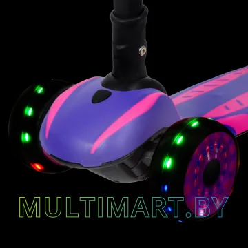Самокат Novatrack RainBow Car Girl Pro 120CGP.RAINBOW.VT20 (фиолетовый, 2020) картинка 4